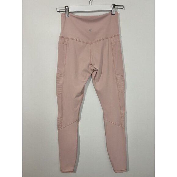 Athleta Pink Inclination Moto Tight in Powervita Soft Leggings Pants S Tall - Picture 3 of 7